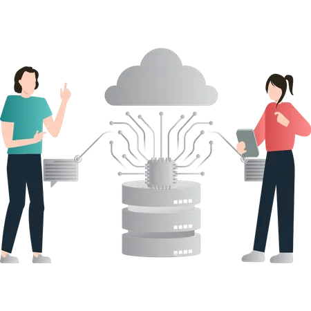 Cloud server management Illustration