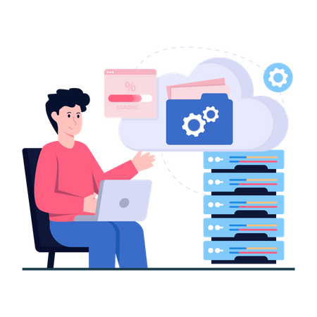 Cloud Server Management Illustration