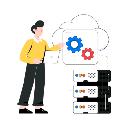Cloud Server management Illustration