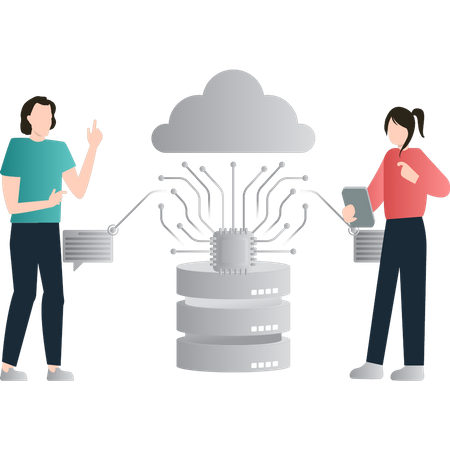 Cloud server management  Illustration