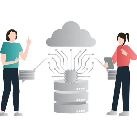 Cloud server management  Illustration