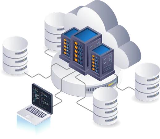 Cloud server management  Illustration