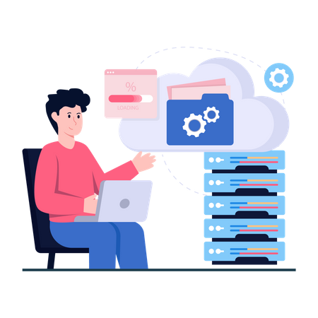 Cloud Server Management  Illustration