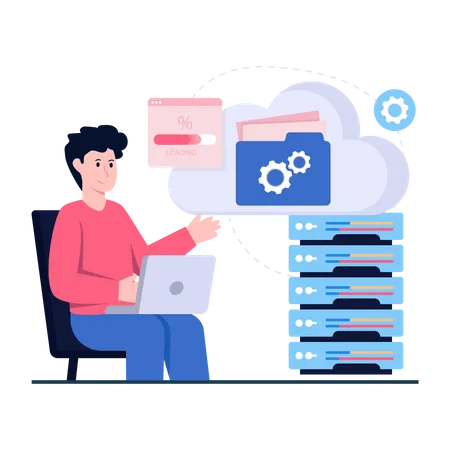 Cloud Server Management  Illustration