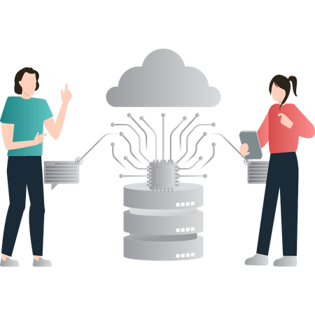 Cloud server management  Illustration