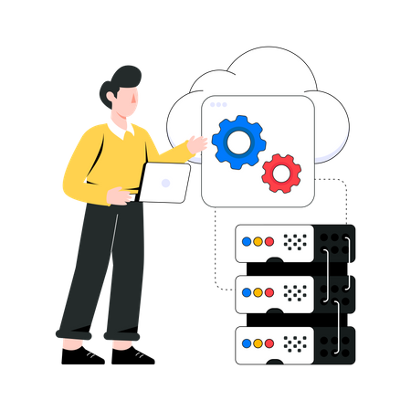 Cloud Server management  Illustration