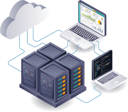 Cloud Server Management System Analytics  Illustration