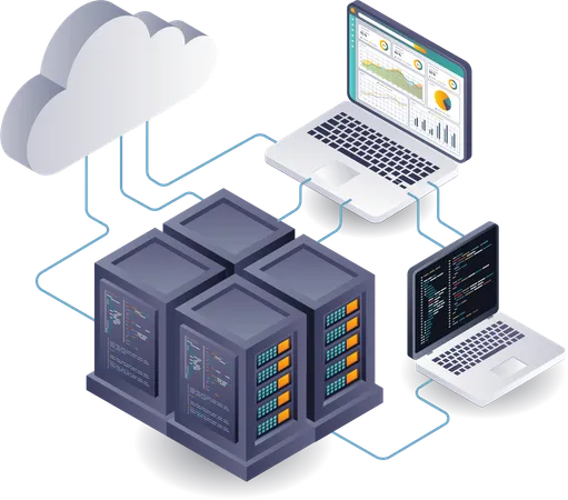 Cloud Server Management System Analytics  Illustration