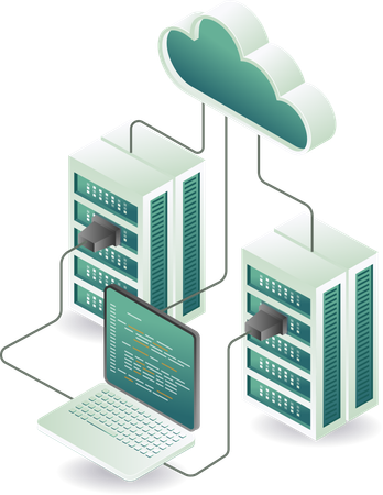 Cloud server network  Illustration