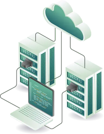 Cloud server network  Illustration