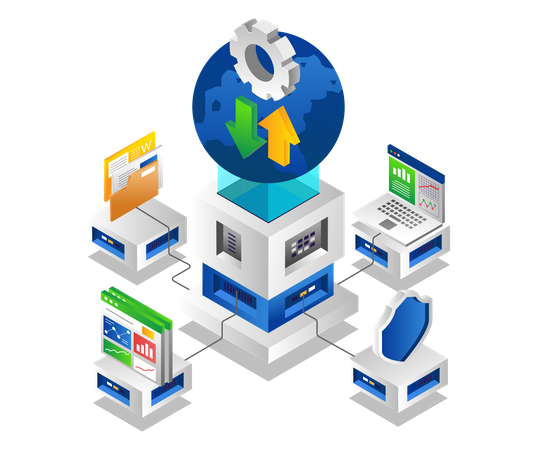 Cloud server network  Illustration