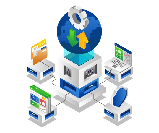 Cloud server network  Illustration