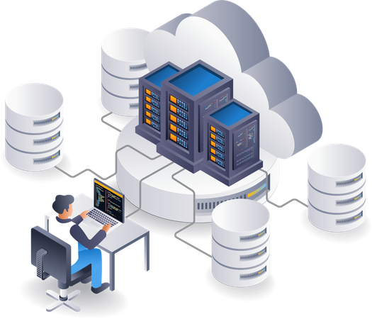 Cloud server operator  Illustration
