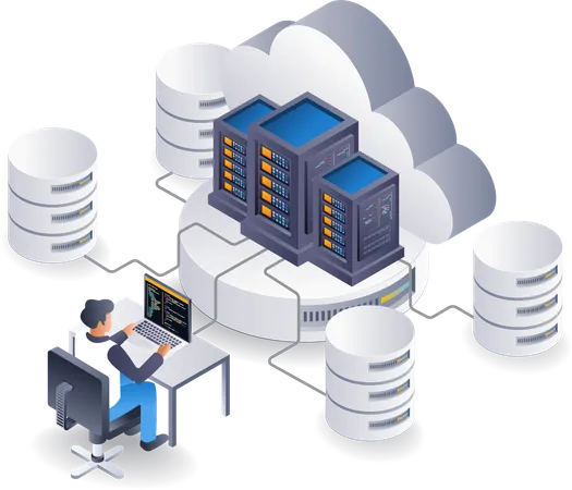 Cloud server operator  Illustration
