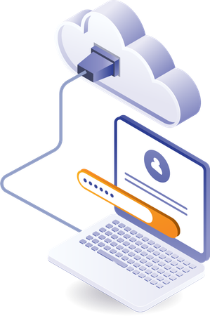 Cloud server personal computer security password  Illustration