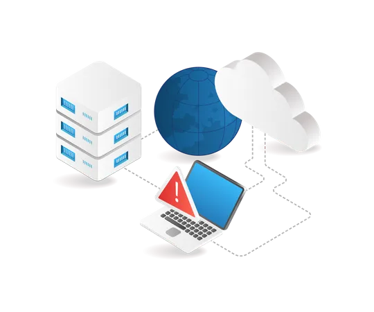 Cloud server problem control  Illustration