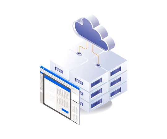 Cloud server program database application  Illustration