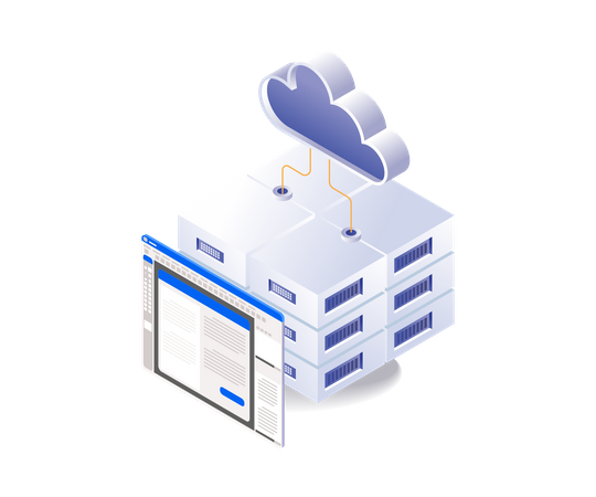 Cloud server program database application  Illustration