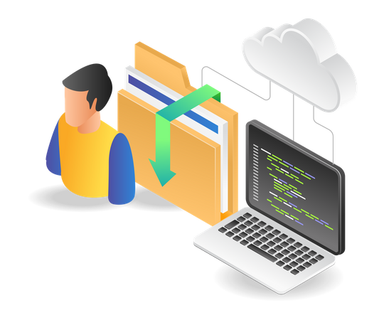 Cloud server program  Illustration