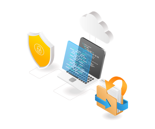 Cloud server program language data security  Illustration