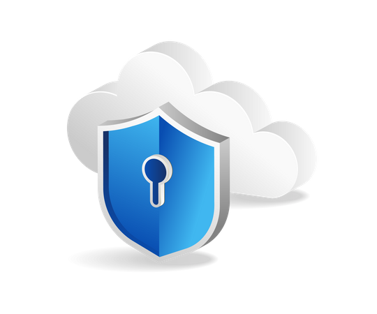 Cloud server safety shield  Illustration