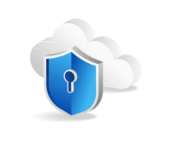 Cloud server safety shield  Illustration