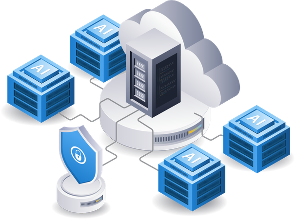 Cloud server security  Illustration