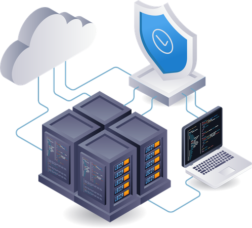 Cloud server security big data analyst,  Illustration