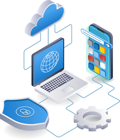 Cloud server security  Illustration