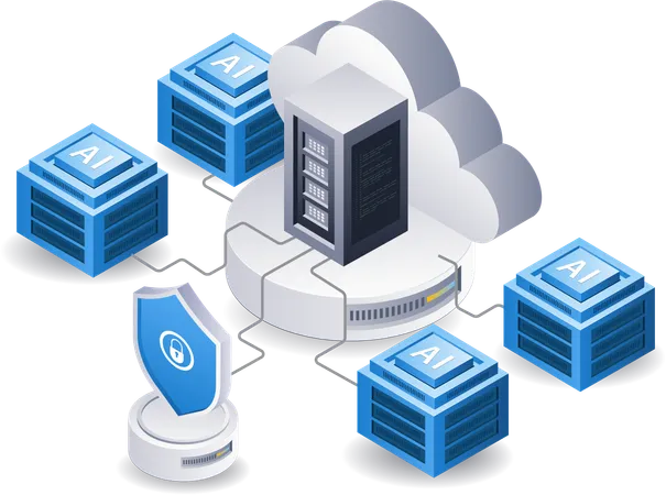 Cloud server security  Illustration