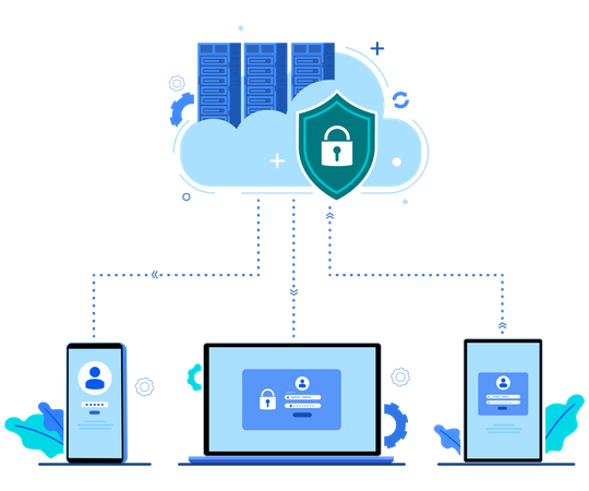 Cloud Server Security  Illustration