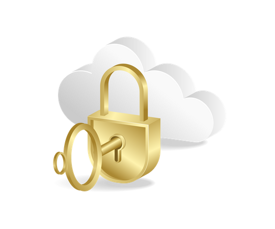 Cloud server security key Illustration
