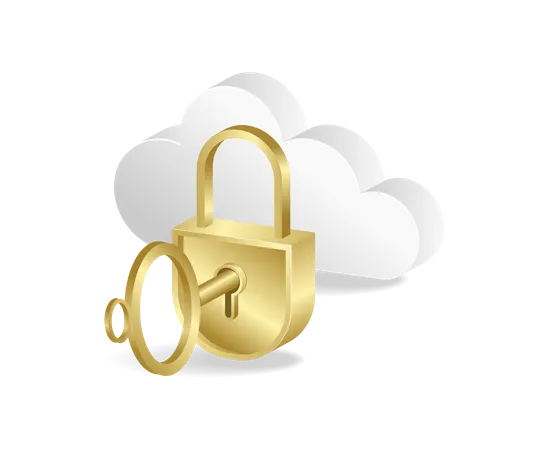 Cloud server security key Illustration