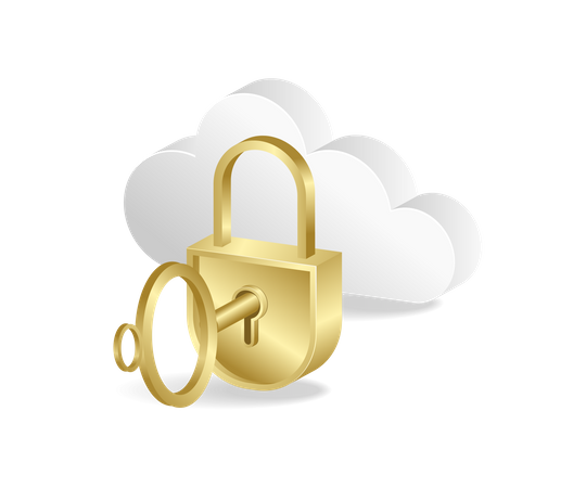 Cloud server security key  Illustration