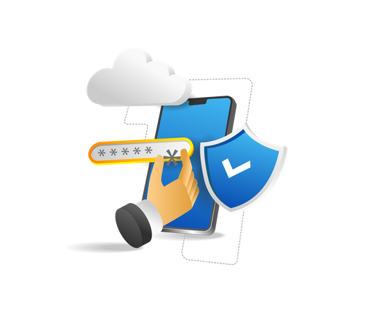 Cloud server security password Illustration