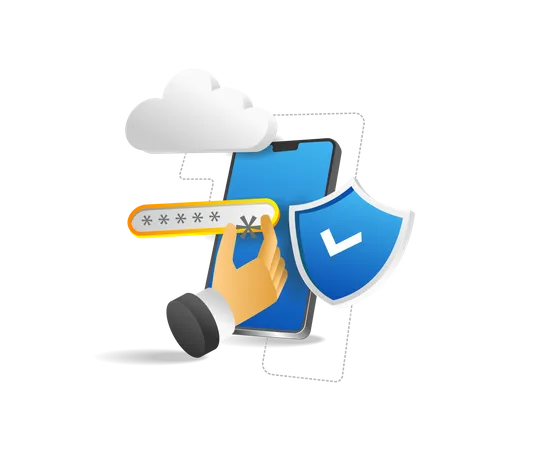 Cloud server security password Illustration