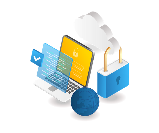 Cloud server security programming language  Illustration