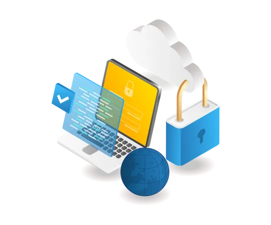 Cloud server security programming language  Illustration