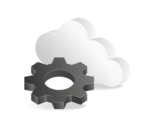 Cloud server setting Illustration