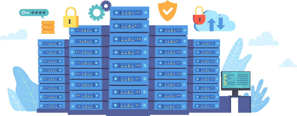 Cloud-Server-Sicherheit  Illustration