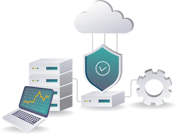 Cloud-Server-Sicherheit – Schutz von Daten und Infrastruktur  Illustration