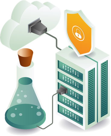 Cloud-Server-Sicherheit und Analystenexperimente  Illustration