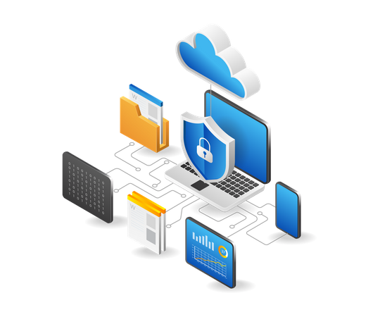 Cloud-Server-Sicherheitsprogramm  Illustration