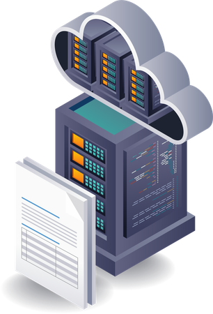 Cloud-Server-Speicherlösungen für Computerdaten  Illustration