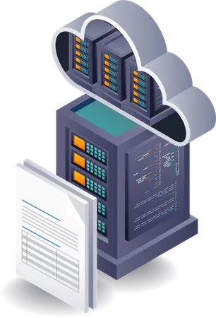 Cloud-Server-Speicherlösungen für Computerdaten  Illustration