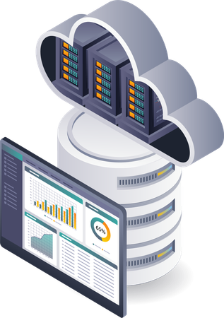 Datenanalysetechnologie für Cloud-Serversysteme  Illustration