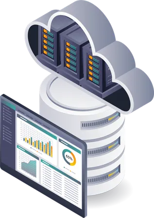 Datenanalysetechnologie für Cloud-Serversysteme  Illustration