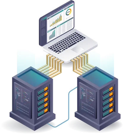 Analysesystem für Cloud-Server-Technologie  Illustration