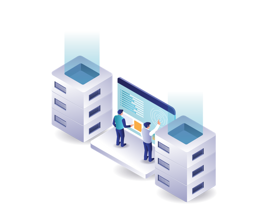 Cloud server technology analysis data  Illustration