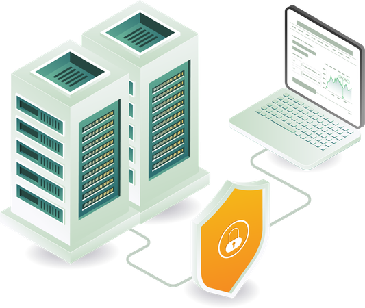 Cloud server technology analytics management  Illustration